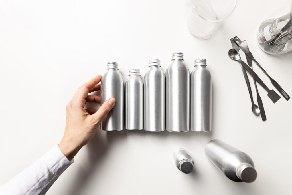 Private label body products of different shapes and sizes