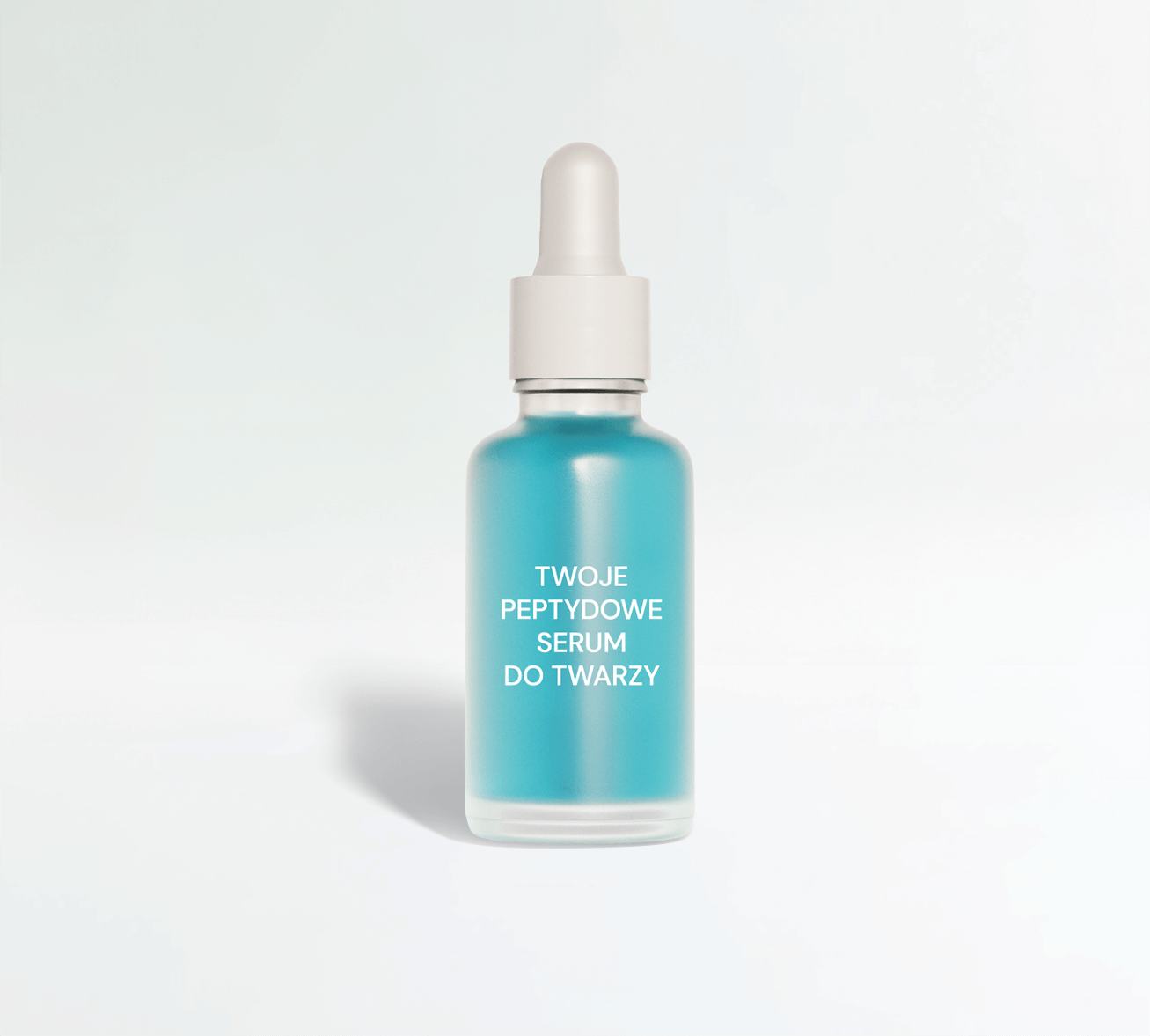 Glass bottle containing a private label peptide face serum