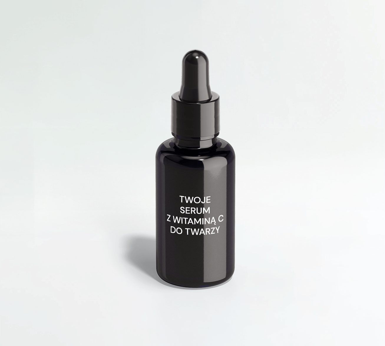 Szklana butelka zawierająca serum do twarzy z witaminą C private label.